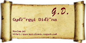 Györgyi Diána névjegykártya